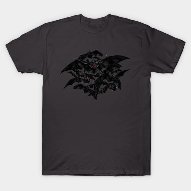 Bat Flock T-Shirt by Lab7115